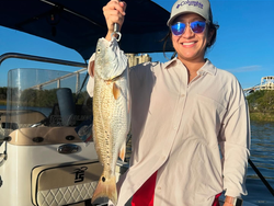 Redfish, big smiles at Calaveras Lake!